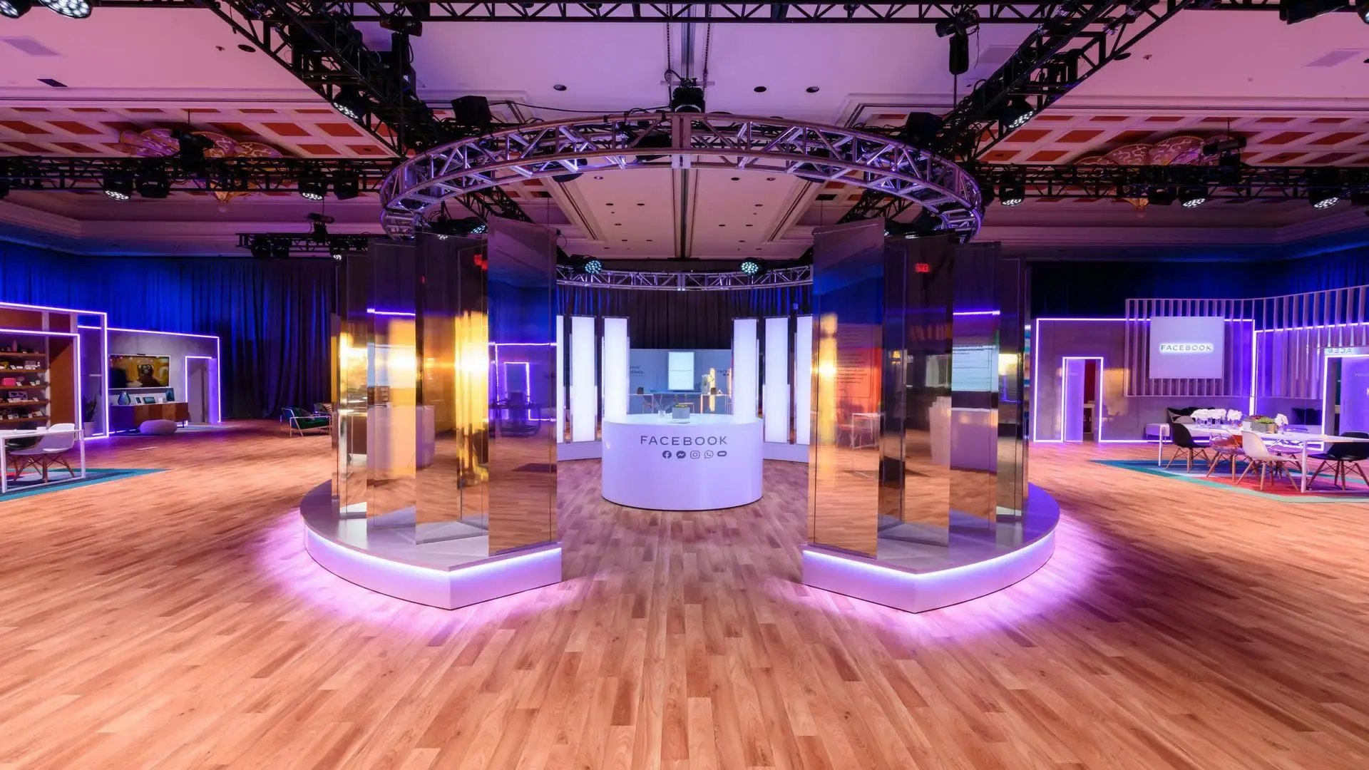 InProduction VIP seating installation for Facebook at CES in Las Vegas, featuring a polished layout designed for clear visibility and enhanced attendee comfort.