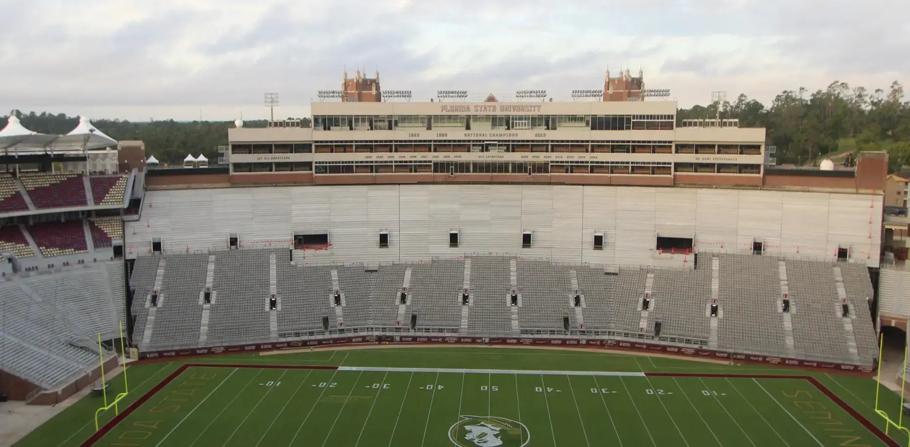 InProduction temporary seating installation at Florida State University’s Doak Campbell Stadium, providing 7,300 integrated seats to maintain full-capacity home games during major renovations.