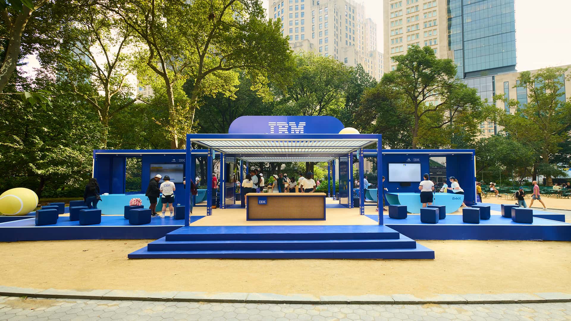 InProduction SPACECUBE brand activation in New York City featuring a striking exterior and visible interior engagement zones.