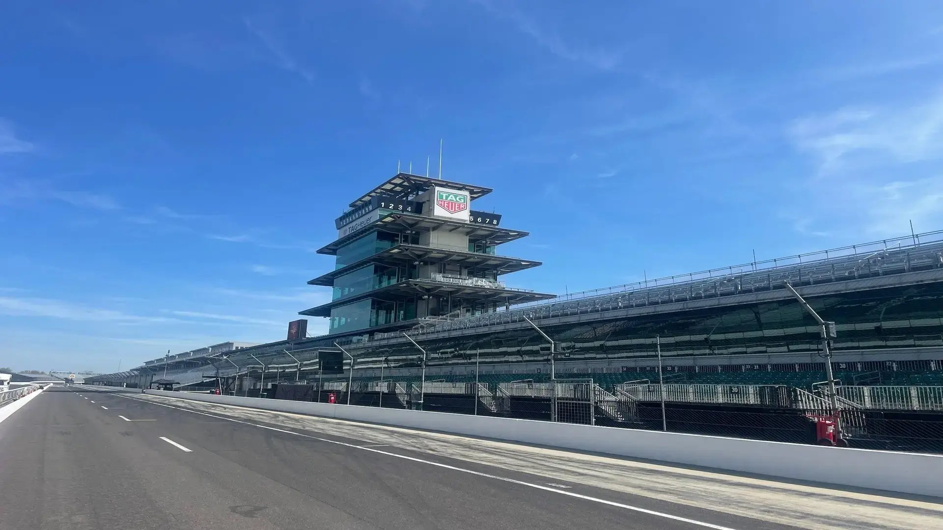 InProduction trackside grandstand seating installed for the Indy 500, adding 3,000 seats to bring fans closer to pit-lane action and create a high-energy race environment.