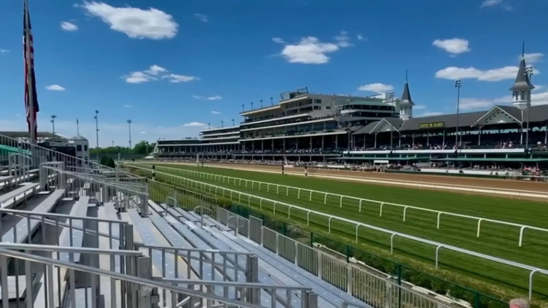 InProduction grandstand seating installed at the Kentucky Derby, providing elevated sightlines and full-venue views throughout Churchill Downs.
