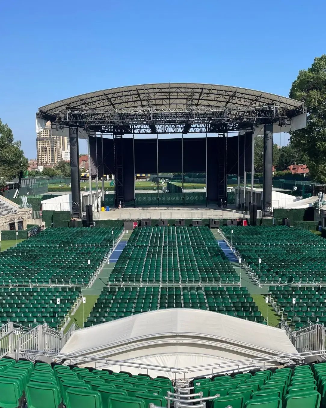  Modular seating added to an existing site to create a small-scale amphitheater for performances.