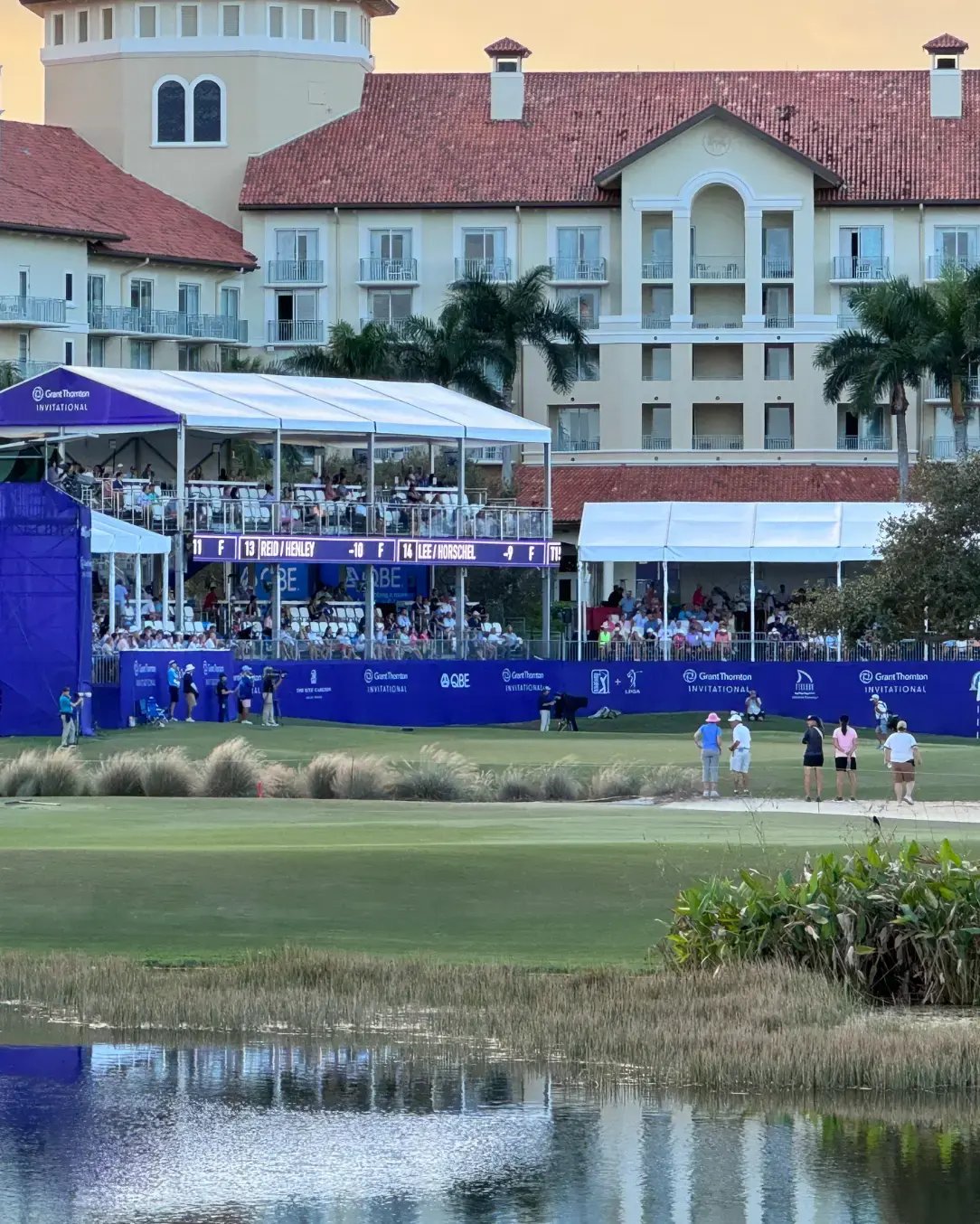 Premium hospitality structures featuring shaded seating, elevated viewing areas, and comfortable spaces for spectators.